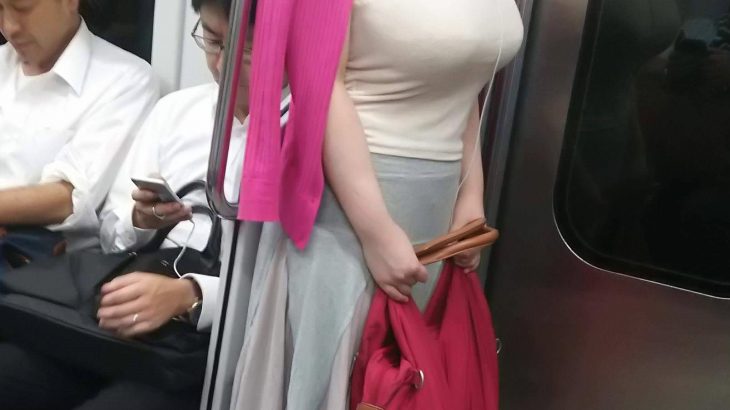 【画像】地下鉄にて犯罪的に大き過ぎる乳をぶら下げたエロリストが目撃される