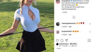 【画像】イギリスの女子ゴルファー、胸元を大胆に露出した画像を投稿してしまう