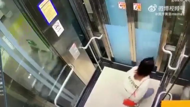 【動画】マスク美人まんさん、エレベーターで誰も見てない間に脱糞